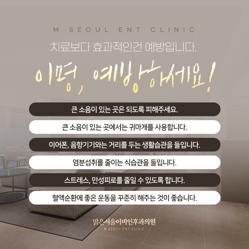 의정부 이명 갑작스럽게 찾아오는
