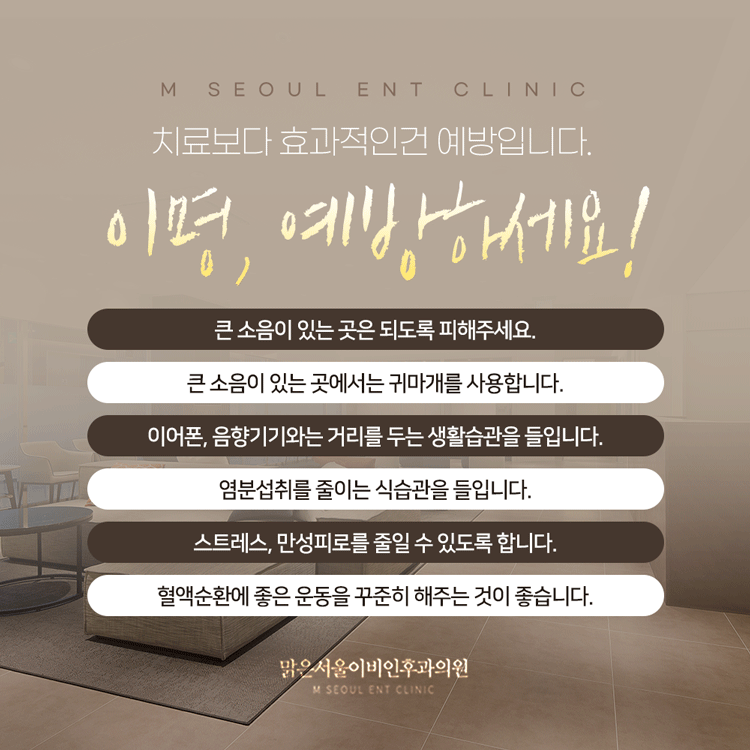 의정부 이명 갑자기 찾아오는