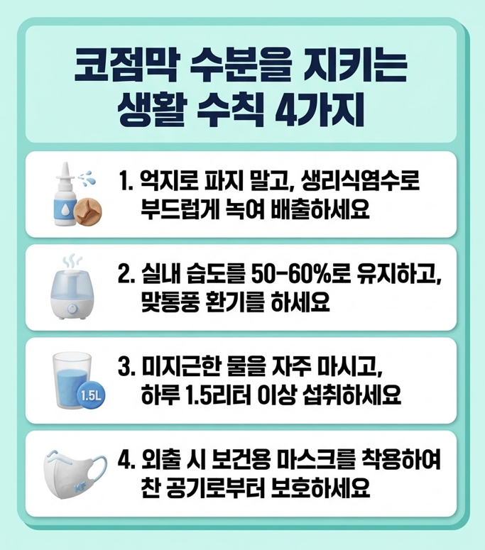[의정부이비인후과] 코 안이 따갑고 딱지가 자꾸 생긴다면, 가을철 코 점막 건조증 관리법