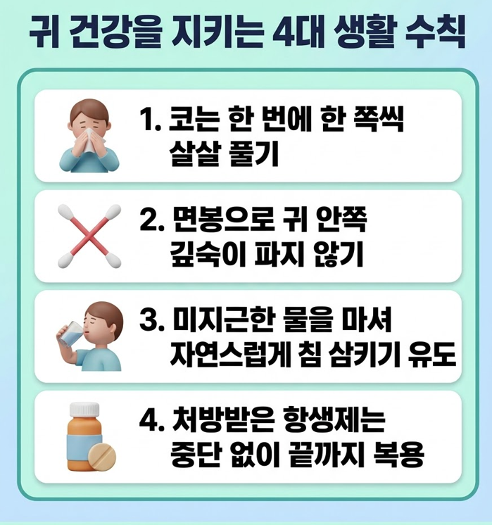 [양주이비인후과] 감기 다 나았는데 귀만 계속 아프다면, 성인 급성 중이염 의심