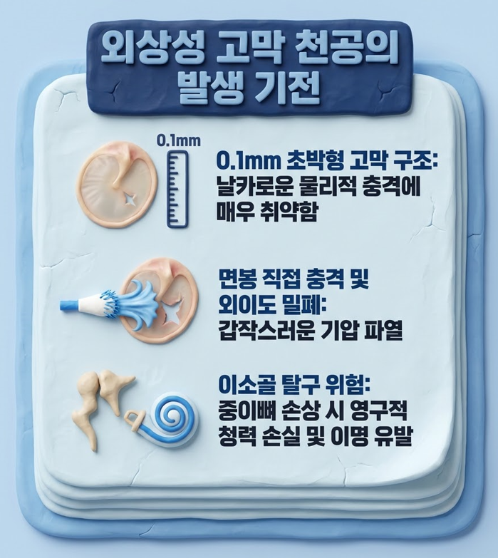 [구리이비인후과] 귀 청소하다 '뻥' 소리 나고 아프다면, 고막 손상 의심